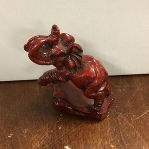 Artistic Red Elephant Decor Piece